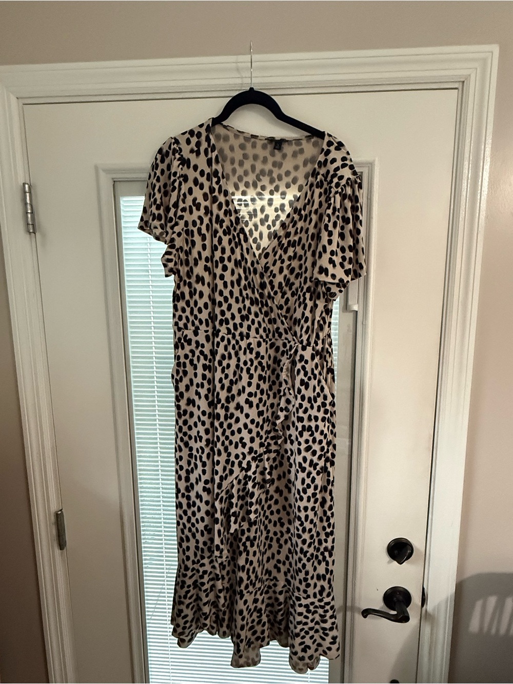 Torrid Beige and Black Leopard Print Wrap Midi Dress | NWOT